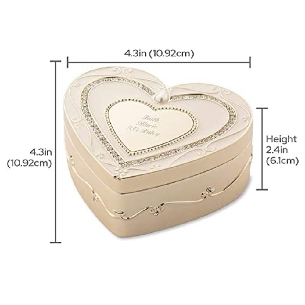 Things Remembered Initial J Silver Crystal Heart Elegance Jewelry Trinket Box - Picture 4 of 6